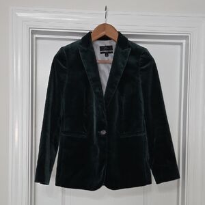 J. Crew Parke Velvet Blazer - Dark Green